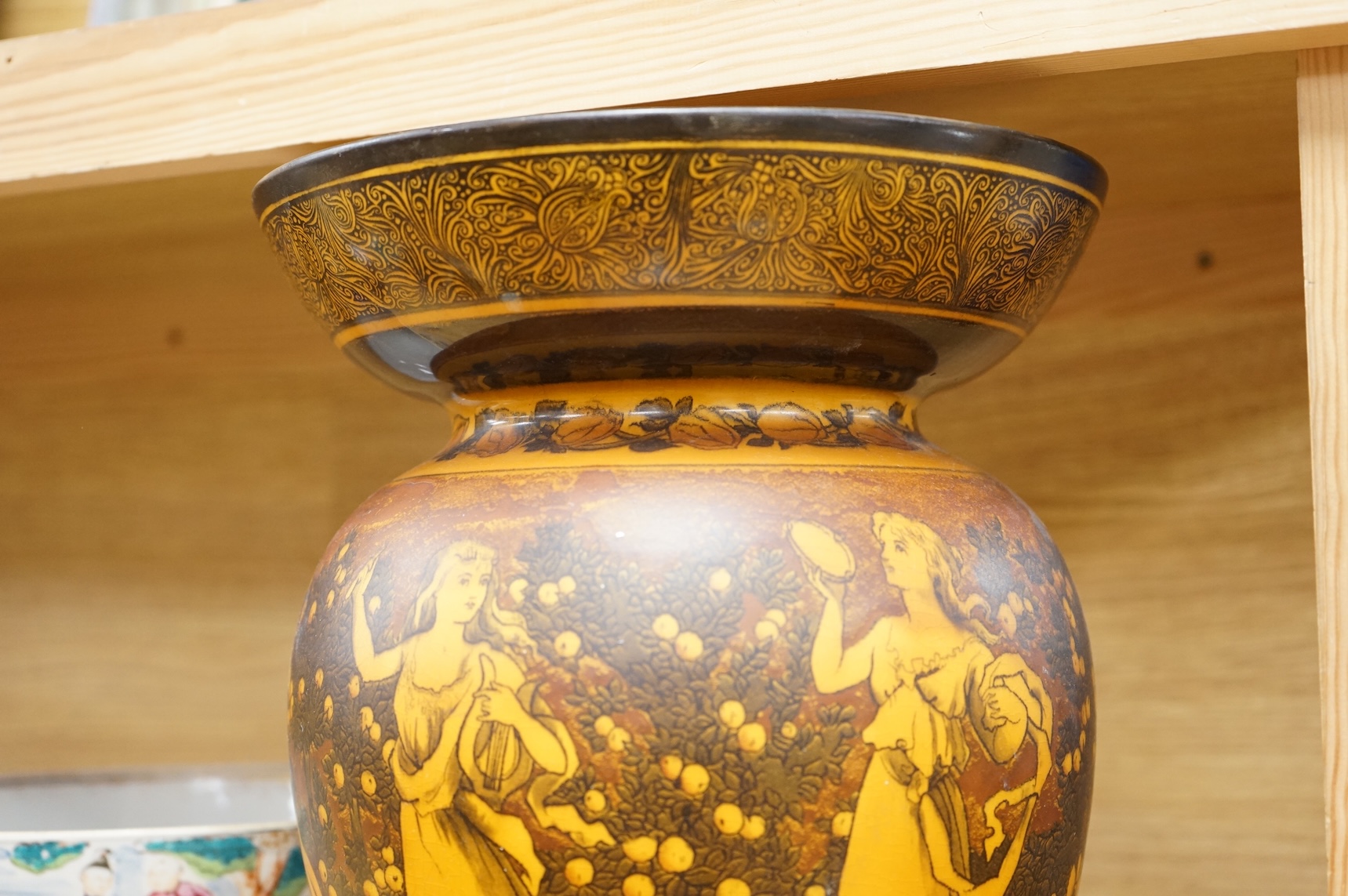 A large Doulton Burslem Morrisian ware vase, circa 1895, 30cm high